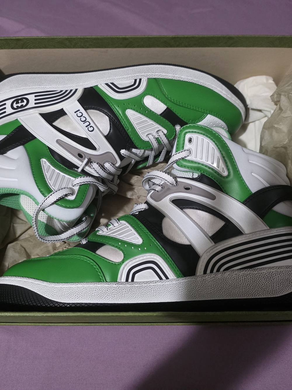 Gucci Basket High 'Green Demetra' Mens shoes